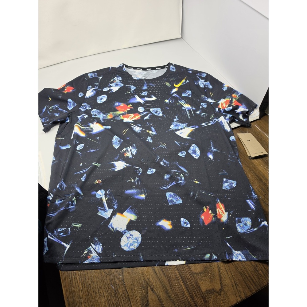 Nike AeroSwift 'Glam' Dri-FIT ADV Running Top AOP Black Mens Sz XL IH5043-010